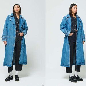 NWT Etica Jaques Denim Trench Coat (Medium Wash)